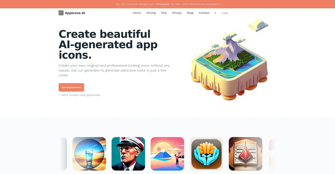 Screenshot of App Icons AI