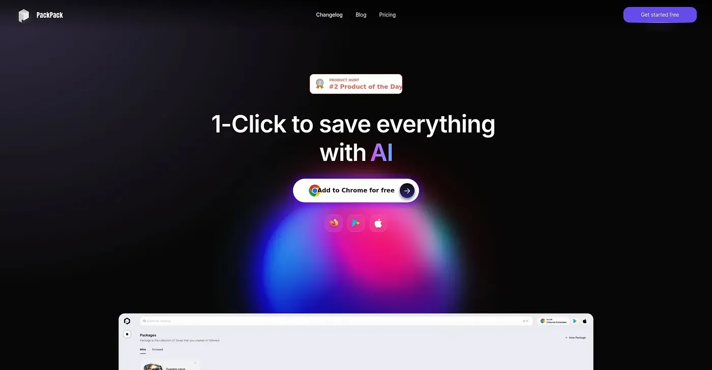 Screenshot of PackPack