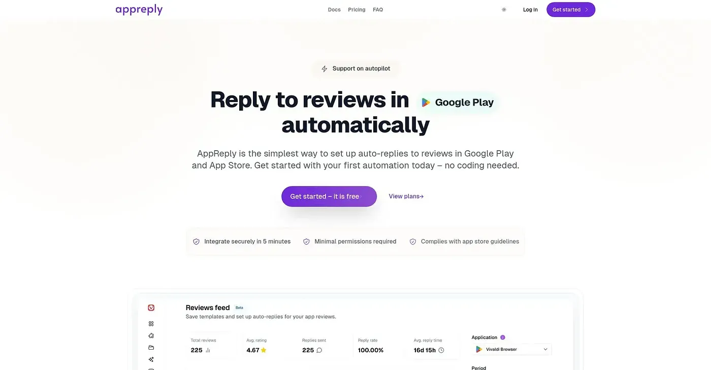 Screenshot of AppReply