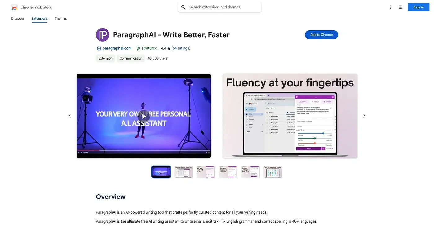 Screenshot of ParagraphAI