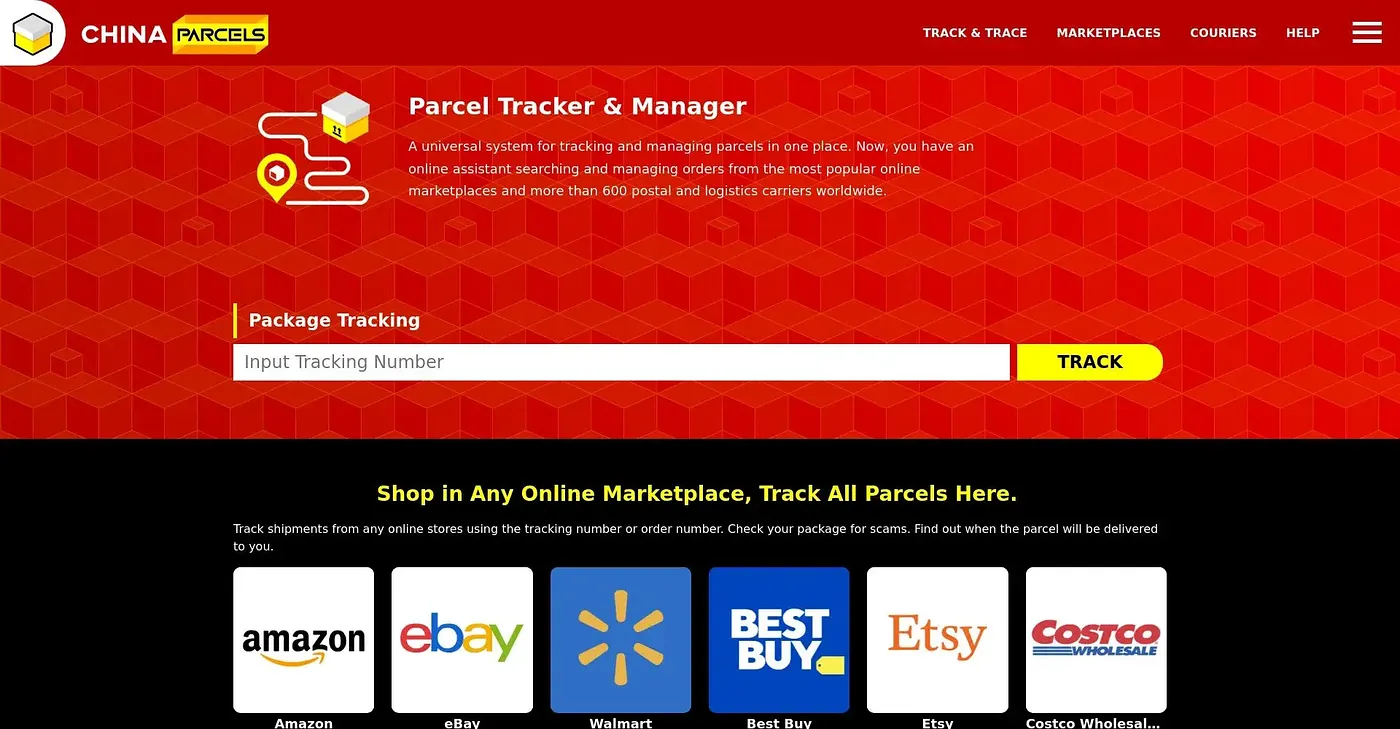 Screenshot of Parcel Tracker