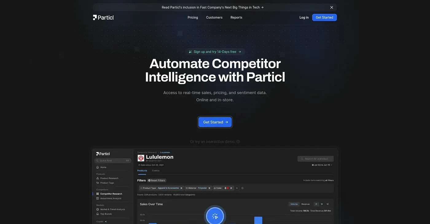 Screenshot of Particl
