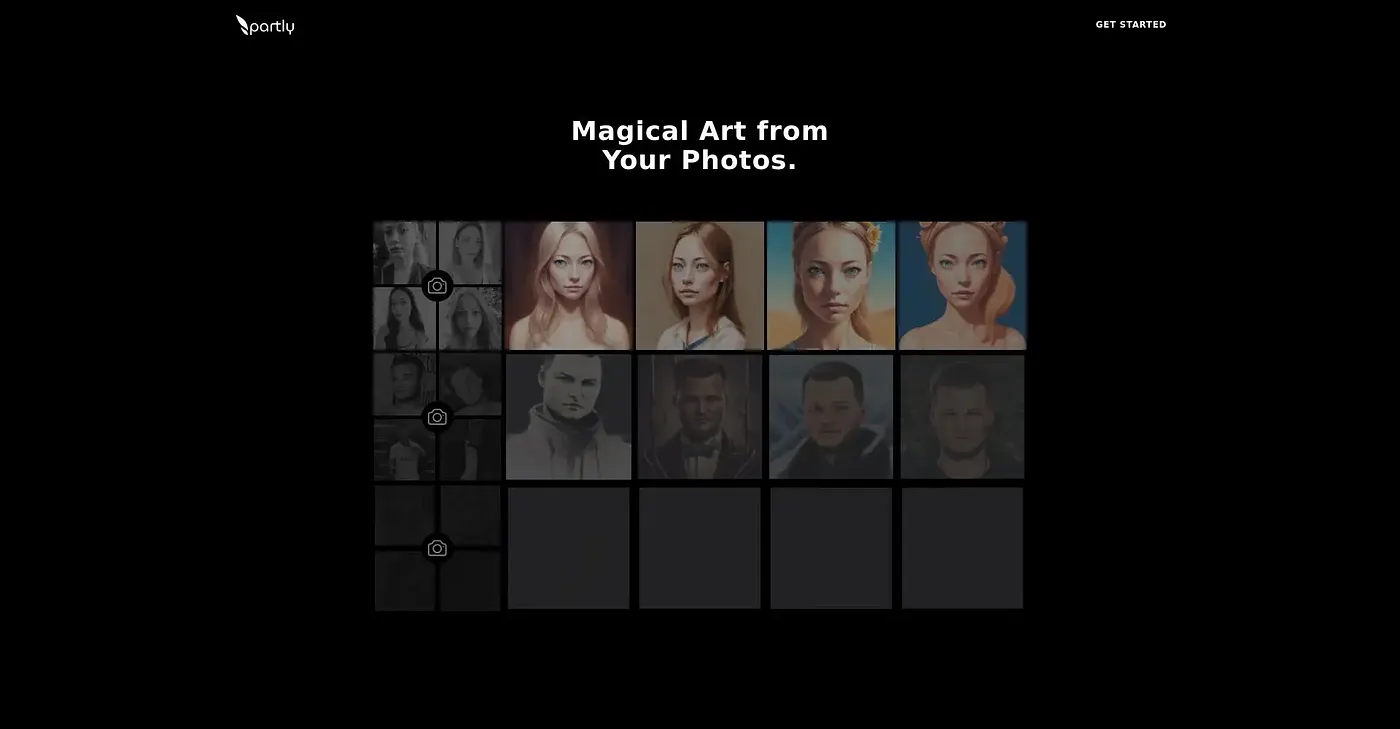 Screenshot of Partly AI
