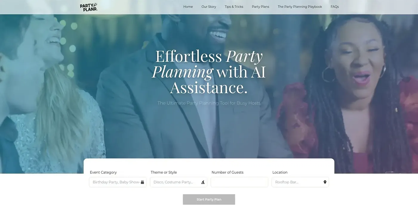 Screenshot of Party Planr