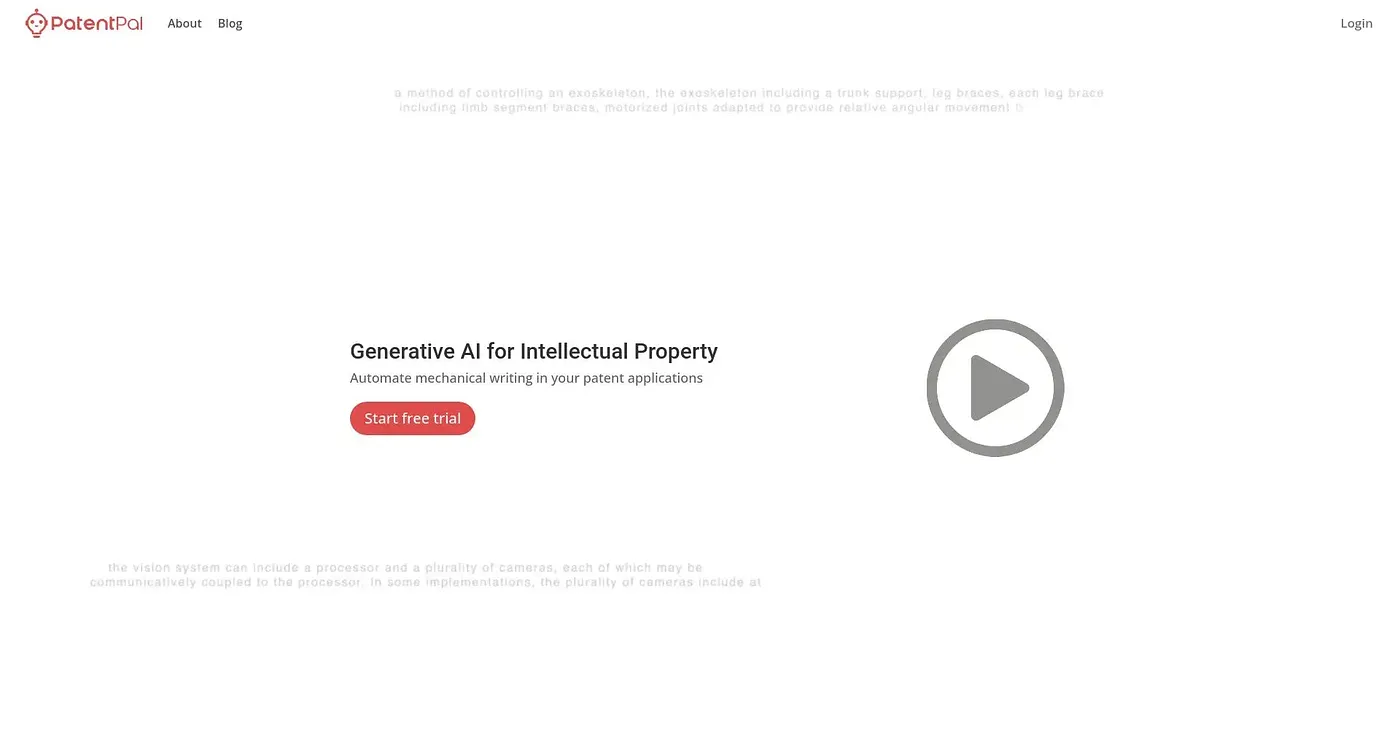 Screenshot of Patent Pal