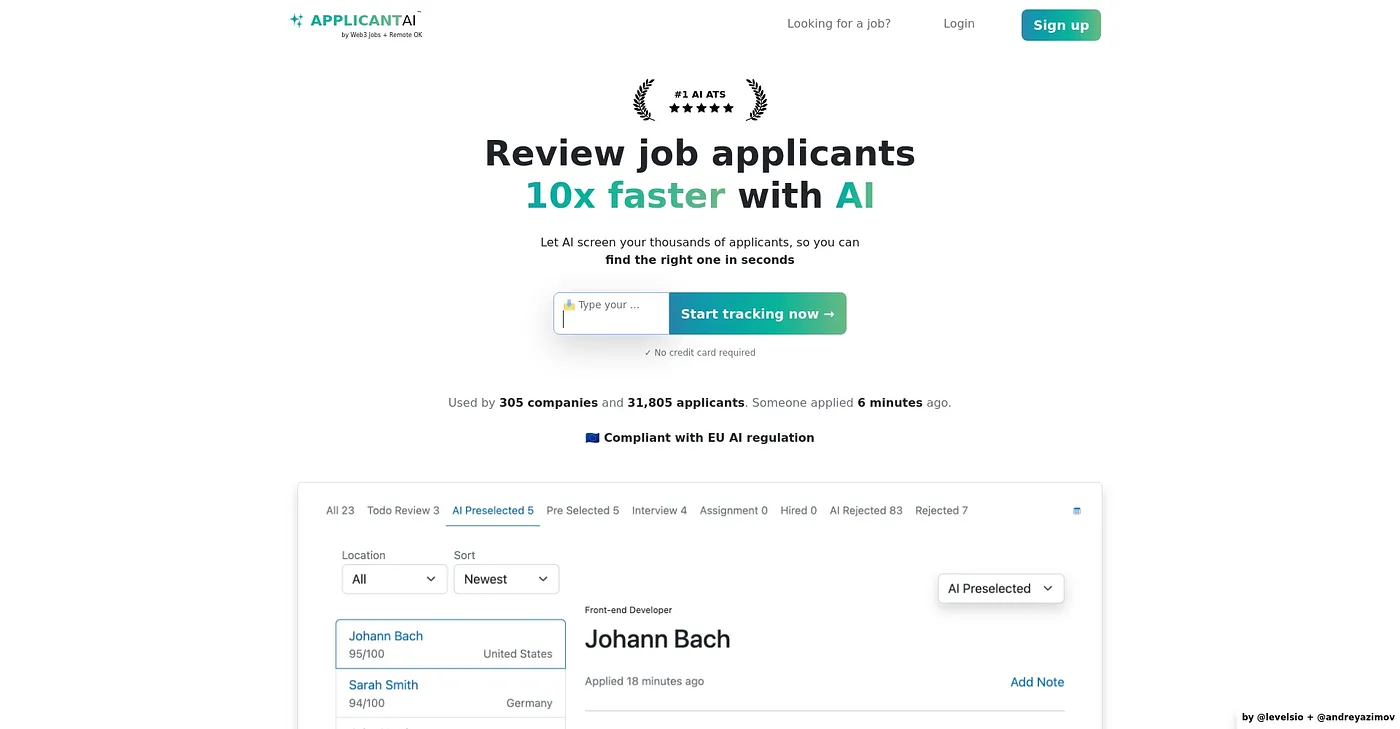Screenshot of ApplicantAI