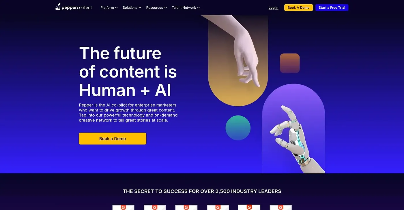 Screenshot of Pepper Content