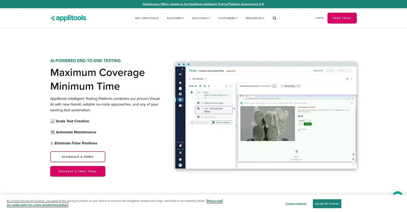 Screenshot of Applitools