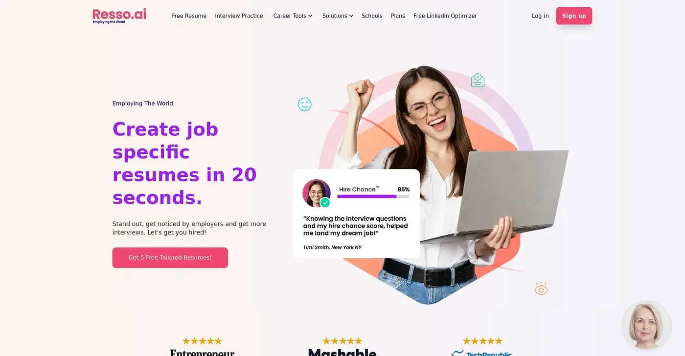 Screenshot of Perfect Resume