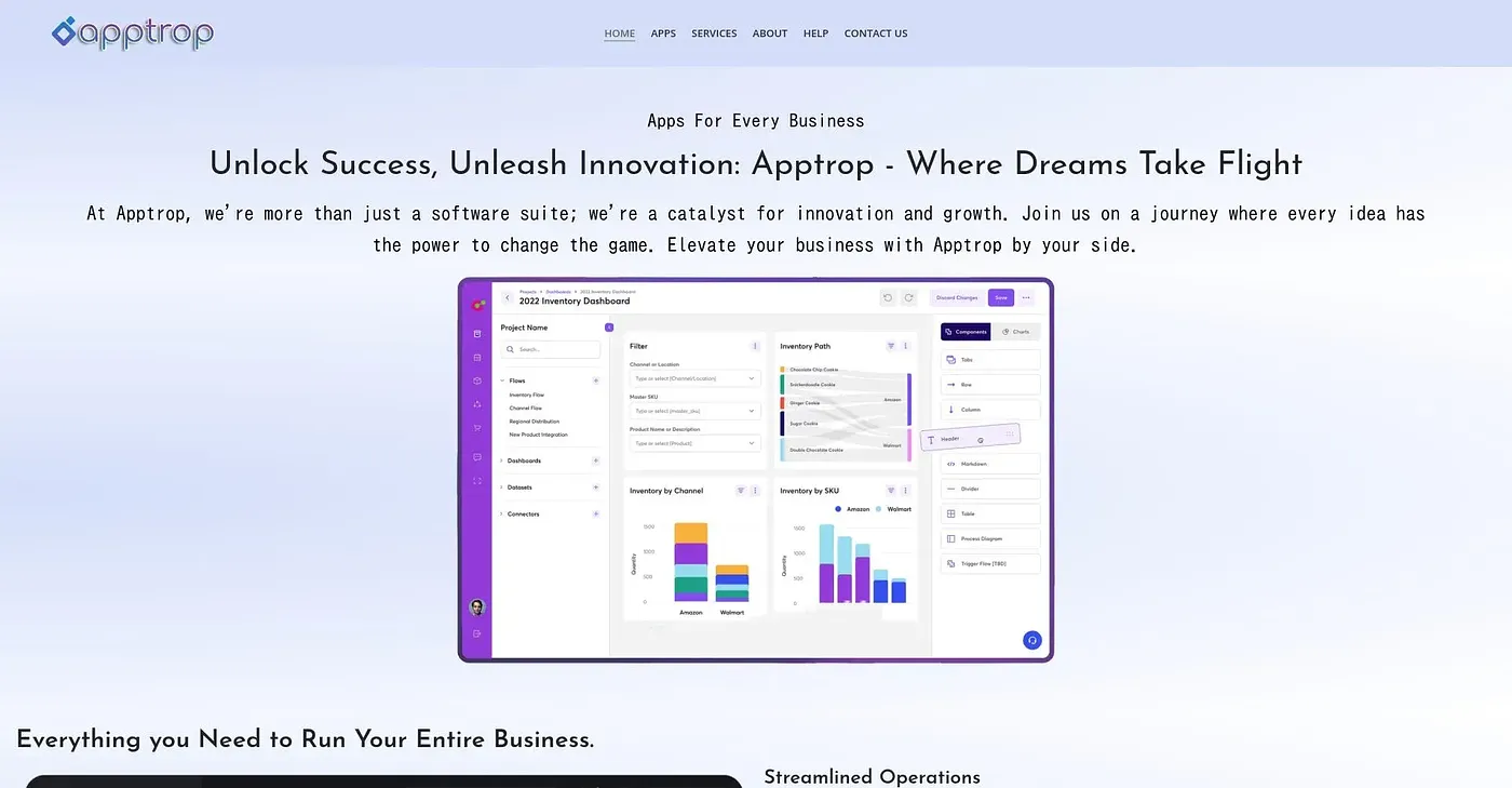Screenshot of Apptrop