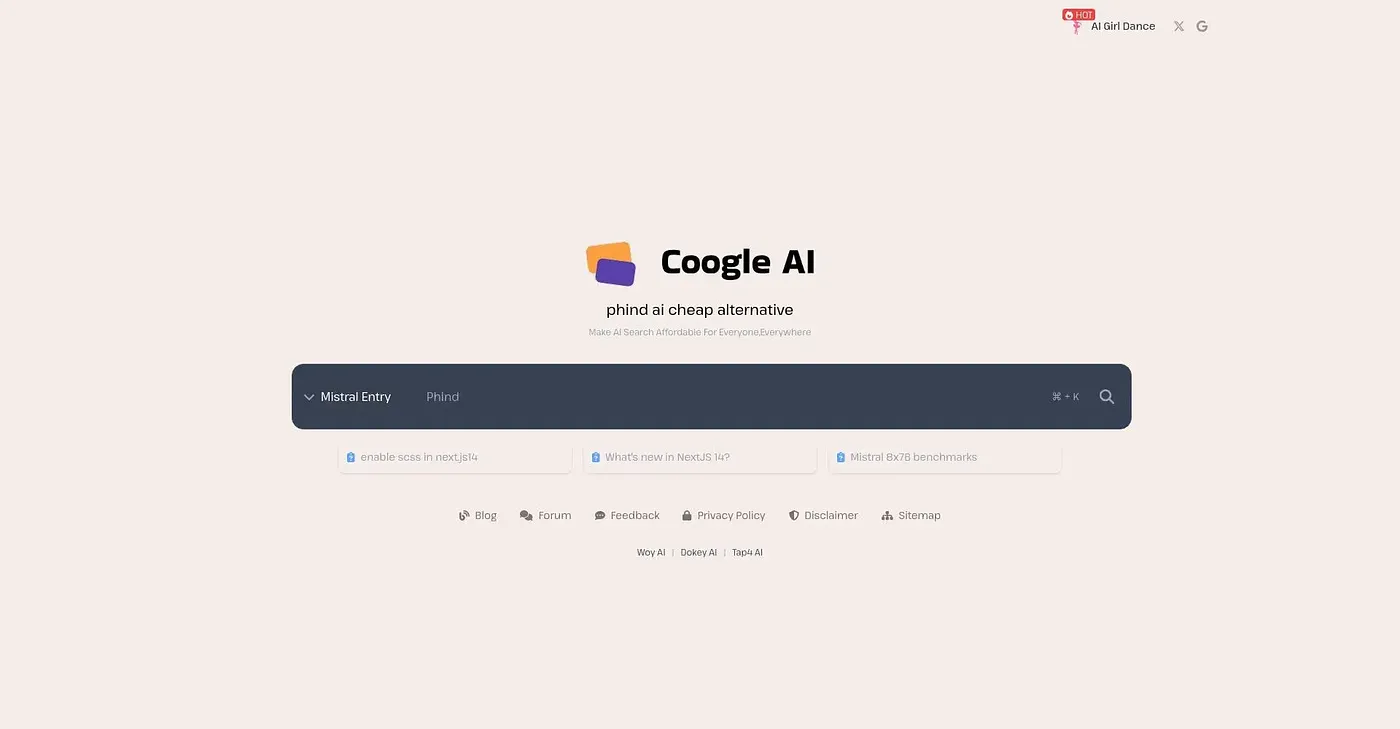 Screenshot of Phind AI