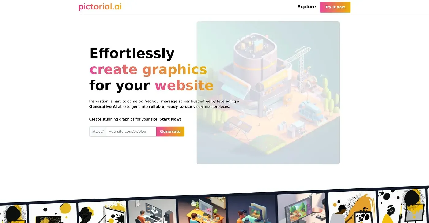 Screenshot of Pictorial AI