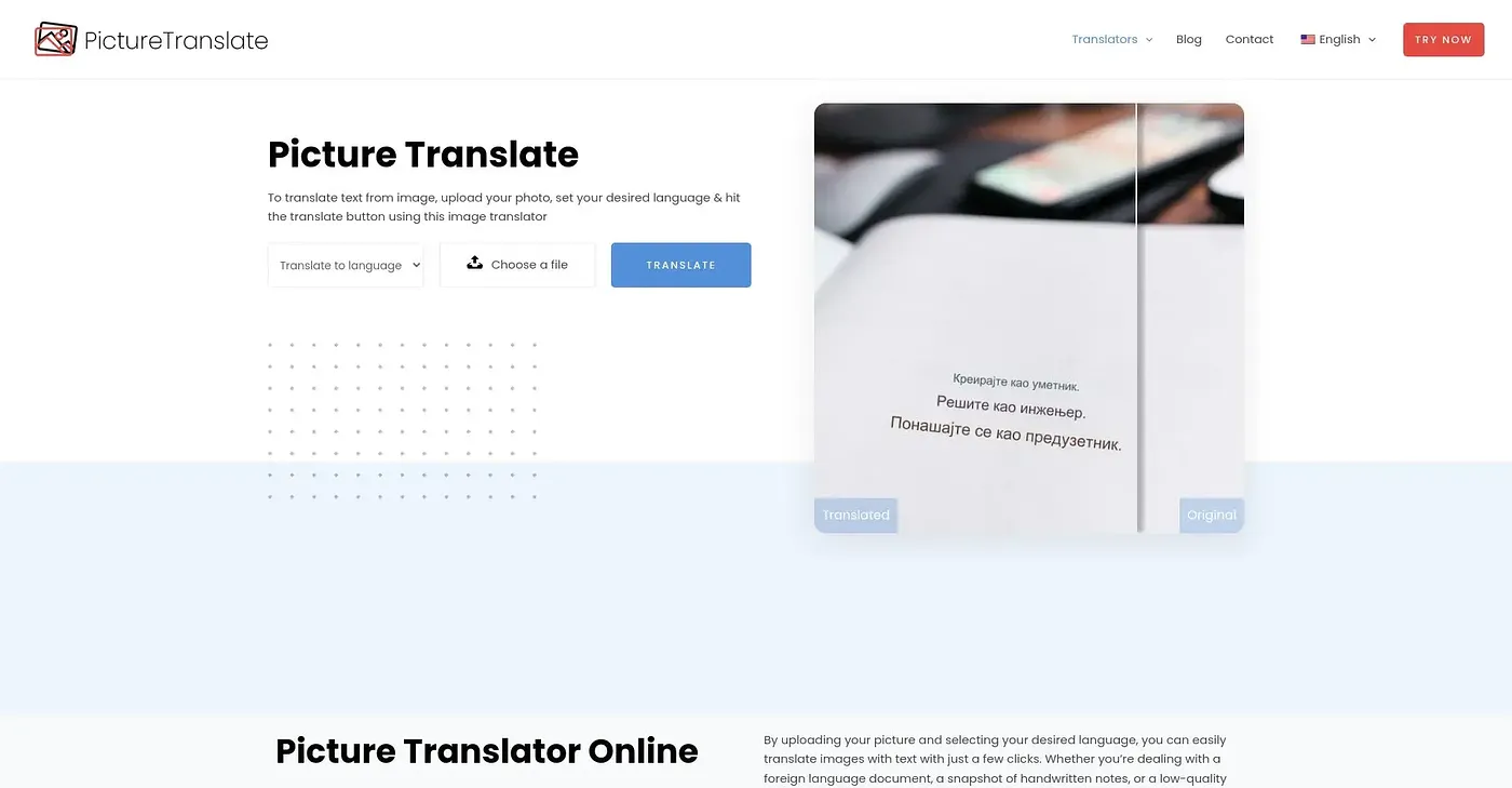 Screenshot of Picture Translate