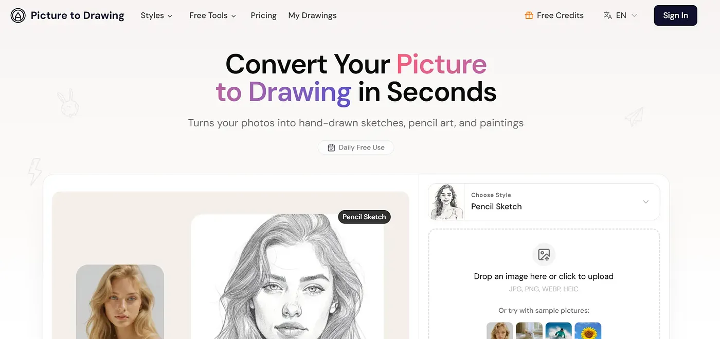 Screenshot of Picture to Drawing