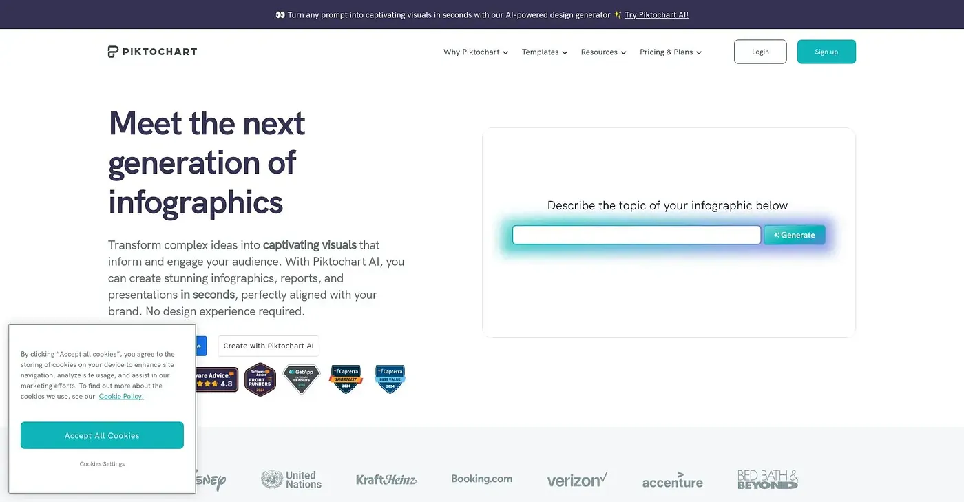 Screenshot of Piktochart