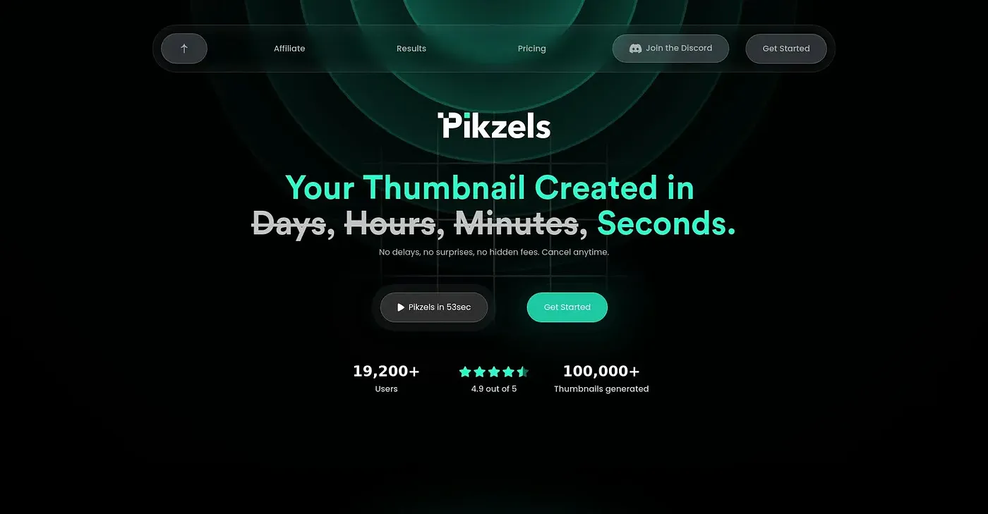Screenshot of Pikzels AI