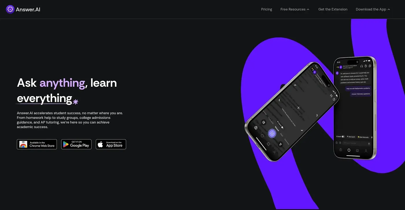 Screenshot of Answer AI