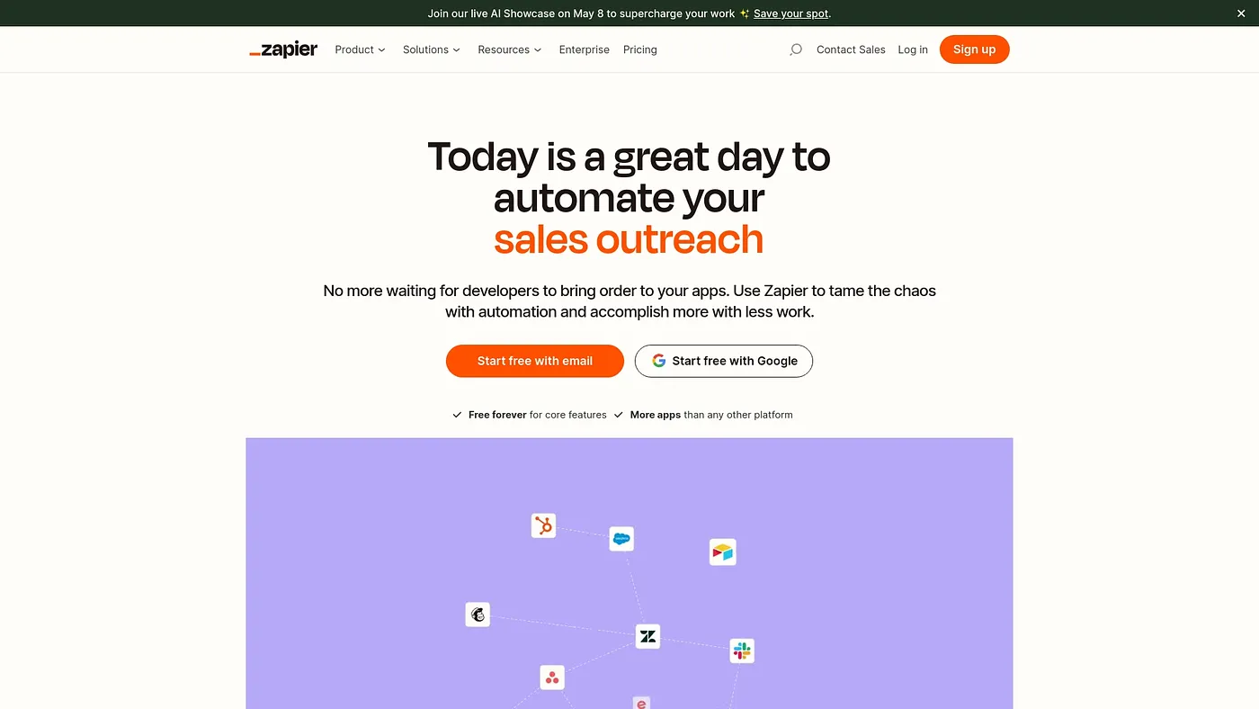 Screenshot of Zapier