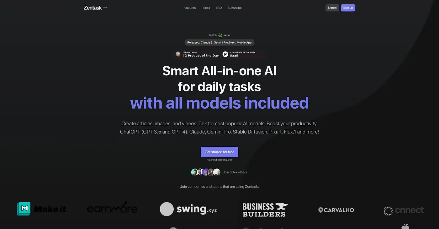 Screenshot of ZenTask AI