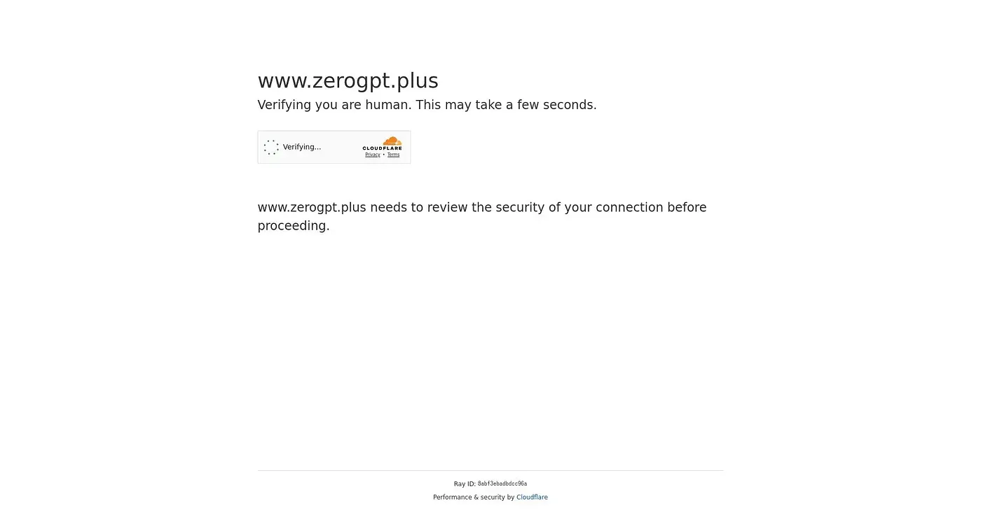 Screenshot of Zero GPT