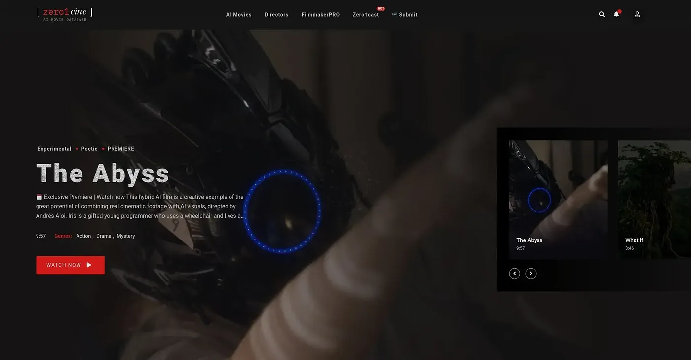 Screenshot of Zero1 Cine