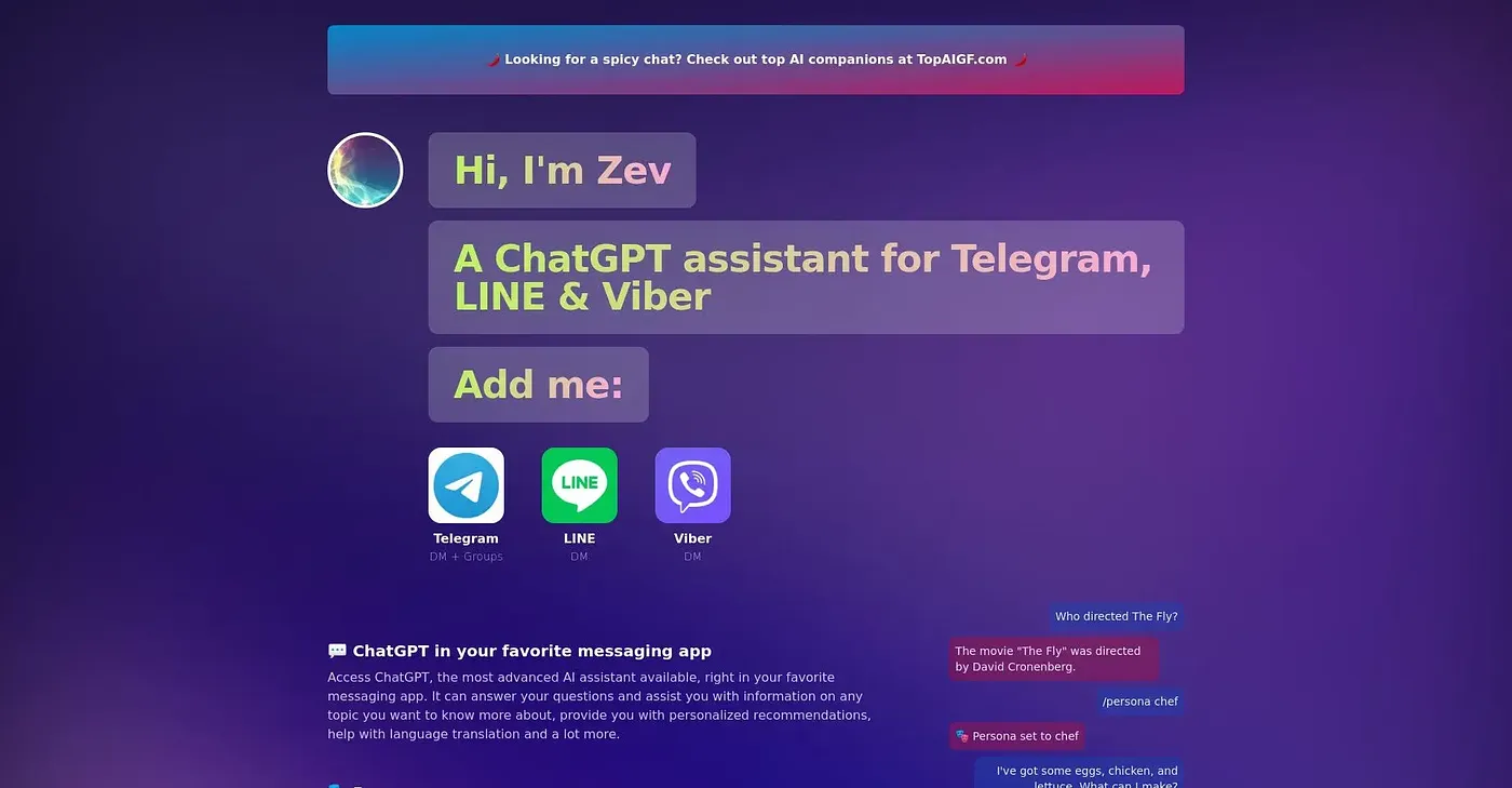 Screenshot of Zevbot