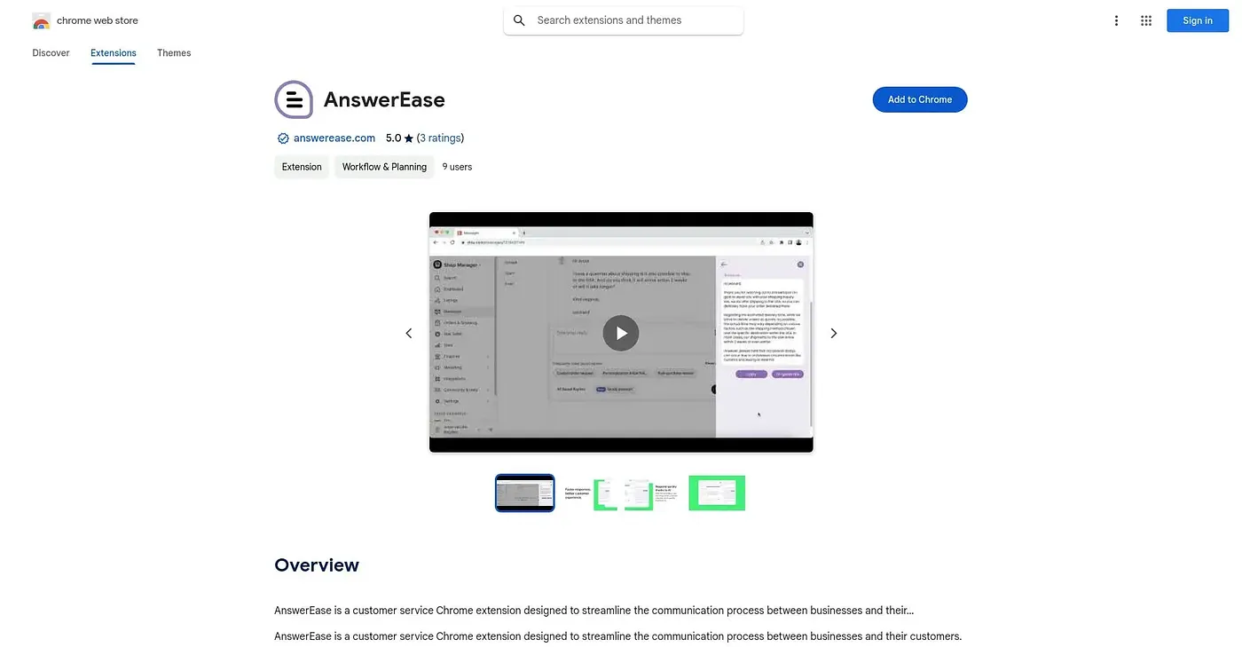 Screenshot of AnswerEase Chrome Extension