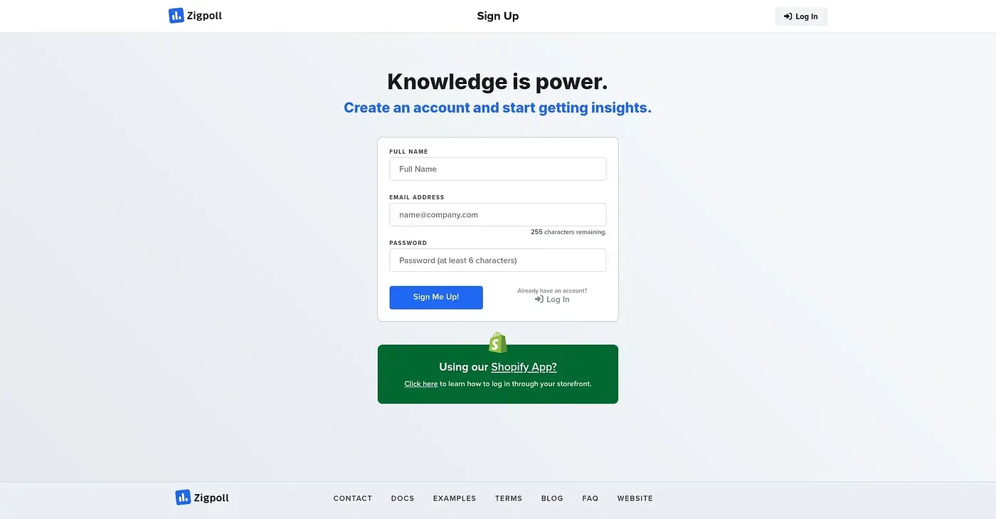 Screenshot of Zigpoll