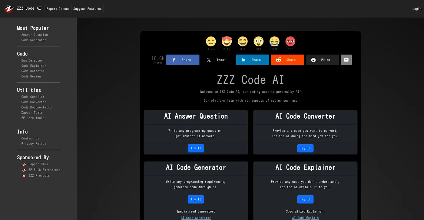 Screenshot of Zzzcode.