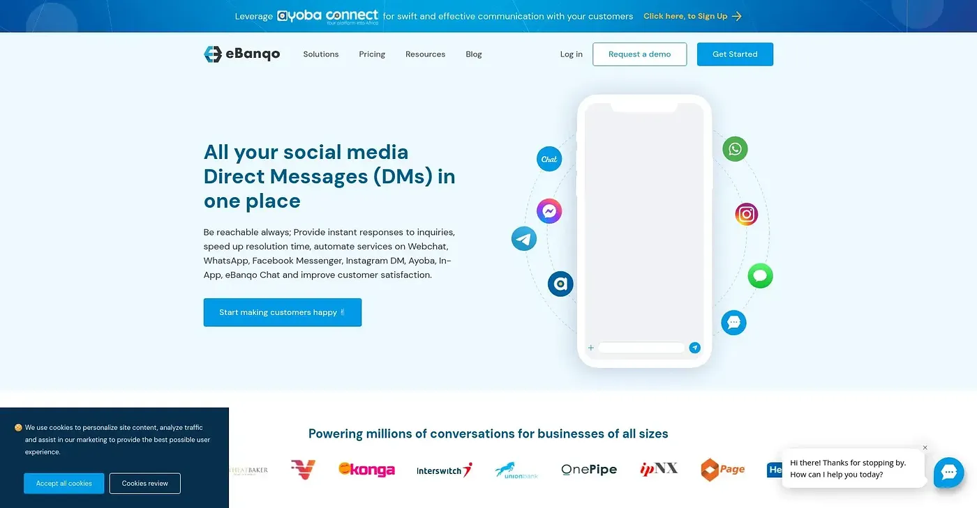 Screenshot of eBanqo