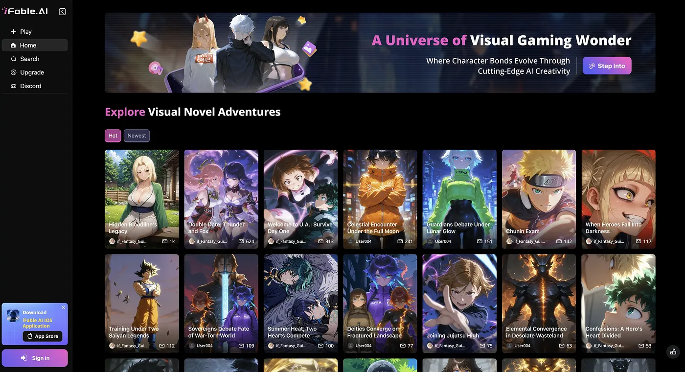 Screenshot of iFable