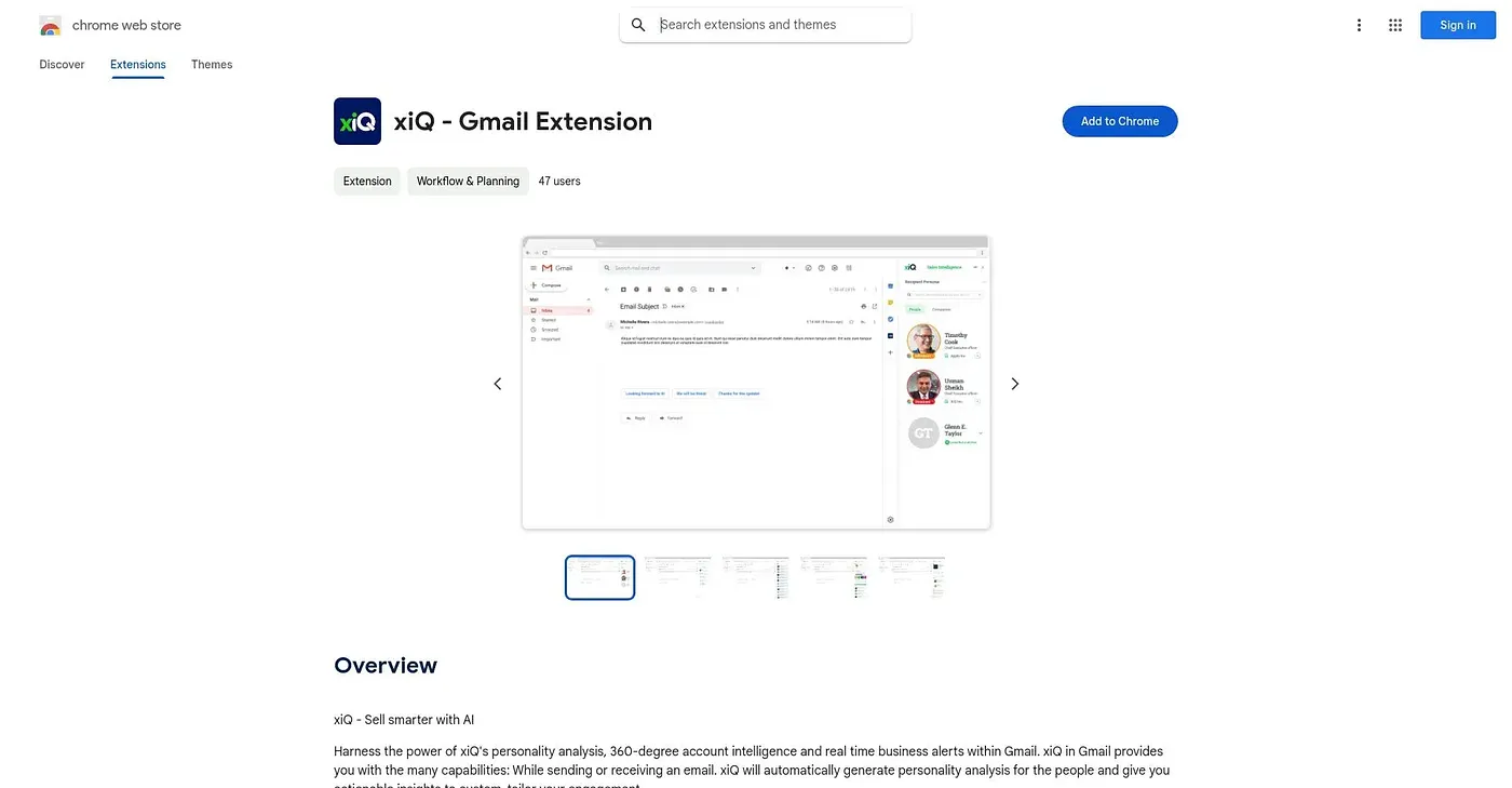 Screenshot of xiQ