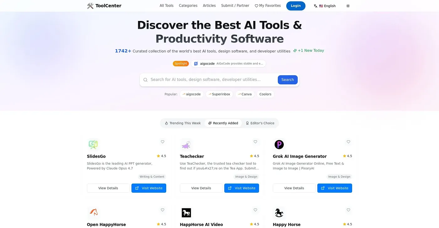 Screenshot of ToolCenter