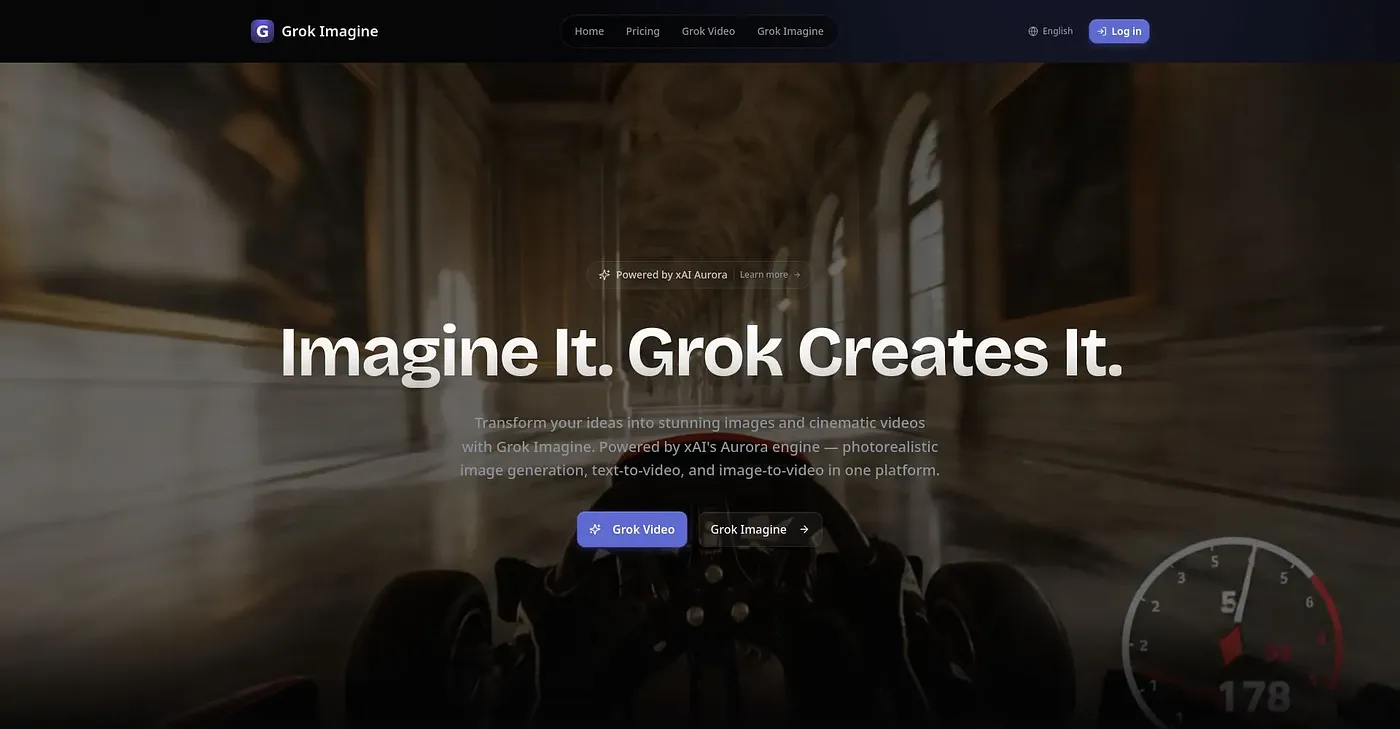 Screenshot of Grok Imagine