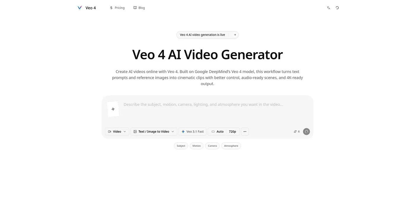 Screenshot of Veo 4 AI