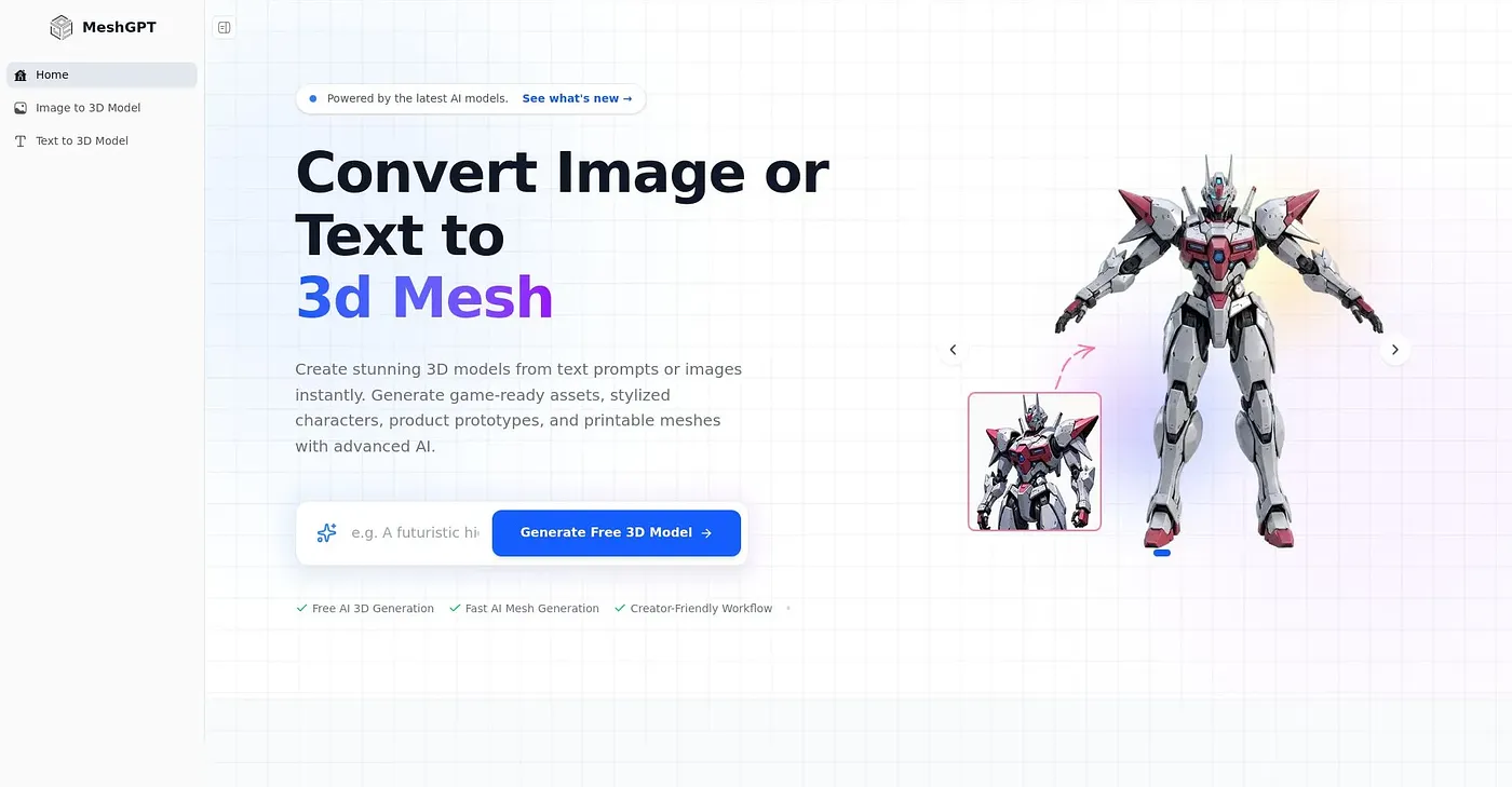 Screenshot of MeshGPT