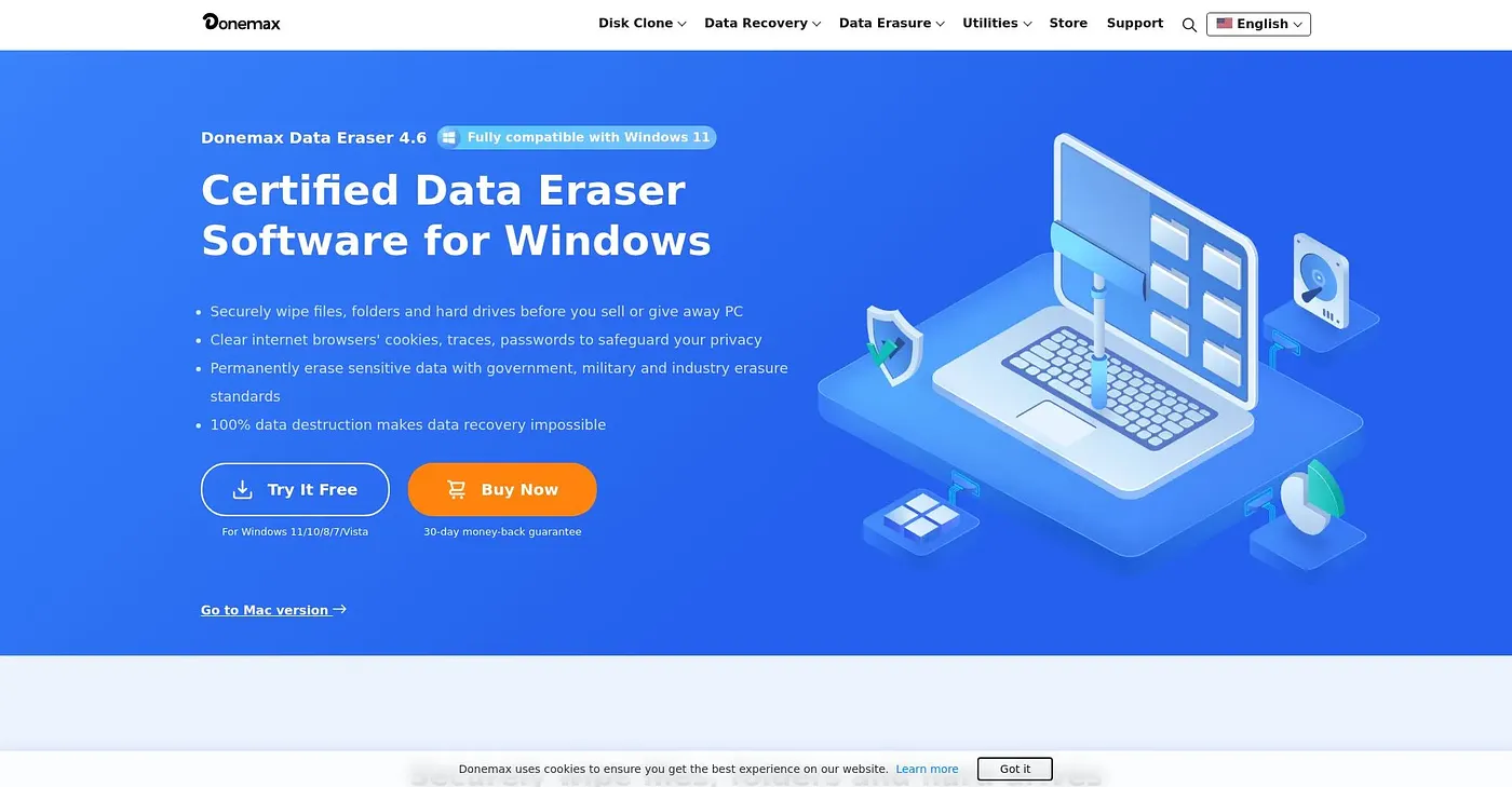 Screenshot of Donemax Data Eraser