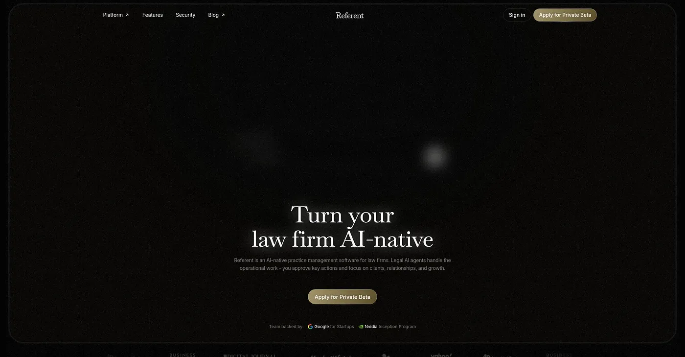 Screenshot of Referent