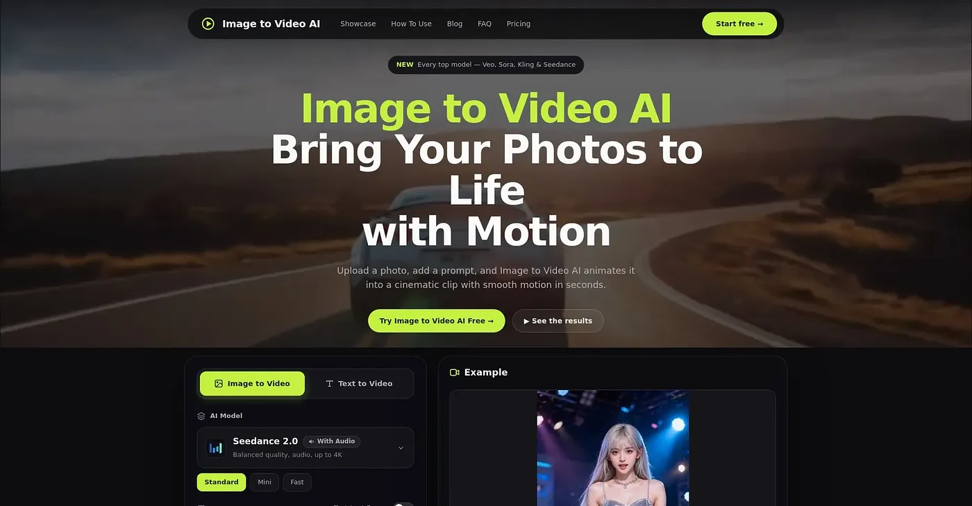 Screenshot of Image to Video AI