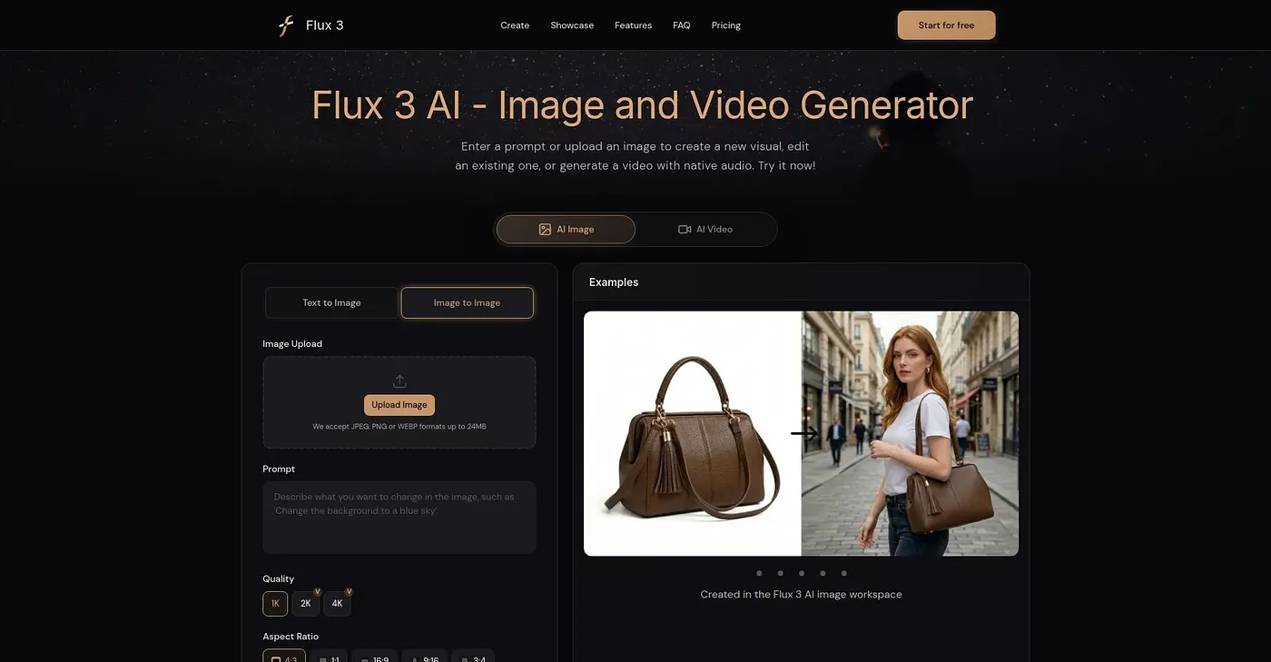 Screenshot of Flux 3 AI