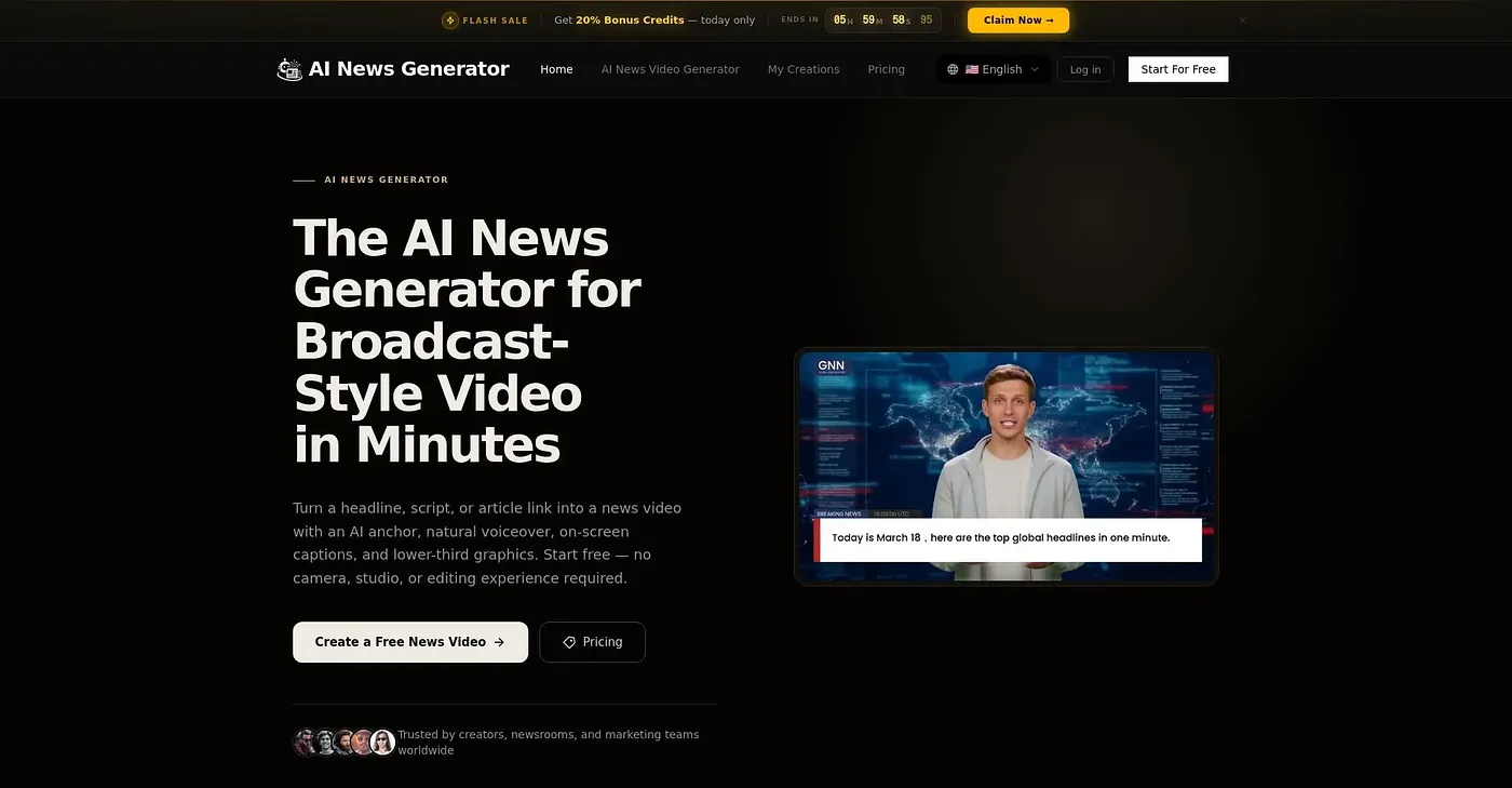 Screenshot of AI News Generator