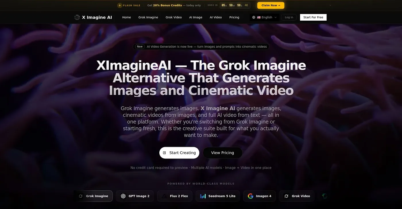Screenshot of X Imagine AI