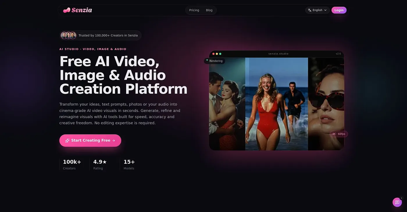 Screenshot of Senzia