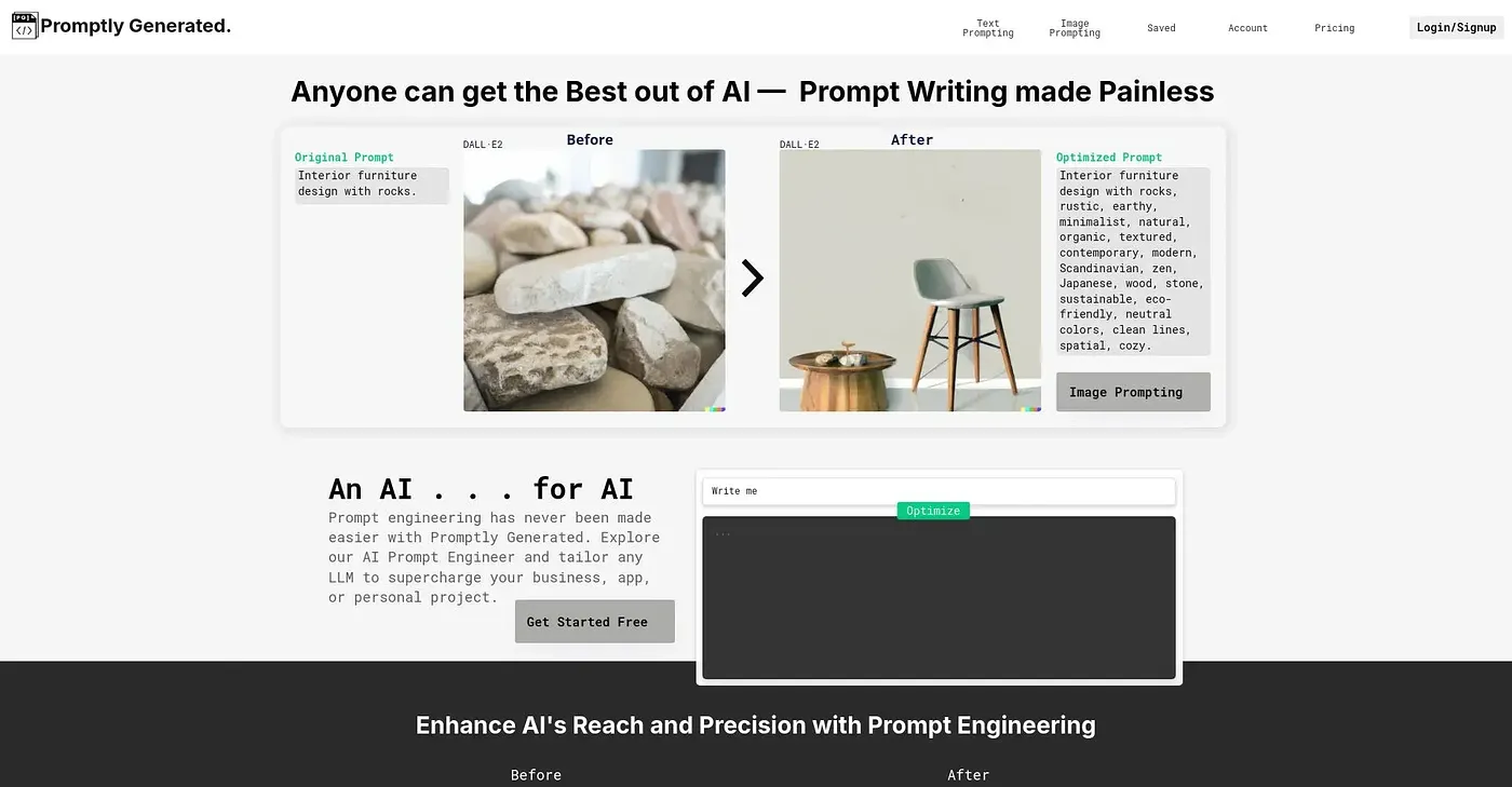 Screenshot of Promptly Generated