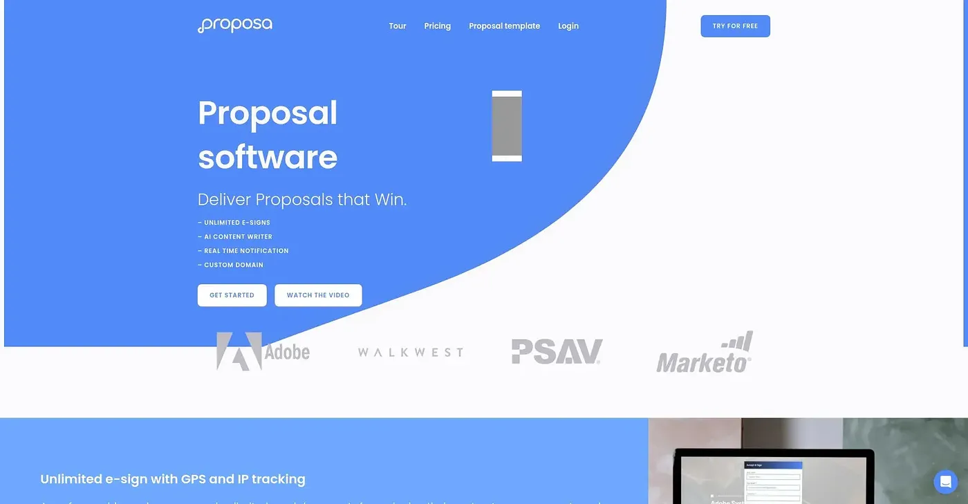 Screenshot of Proposa