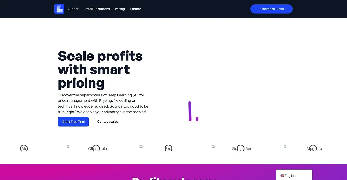 Screenshot of Prycing