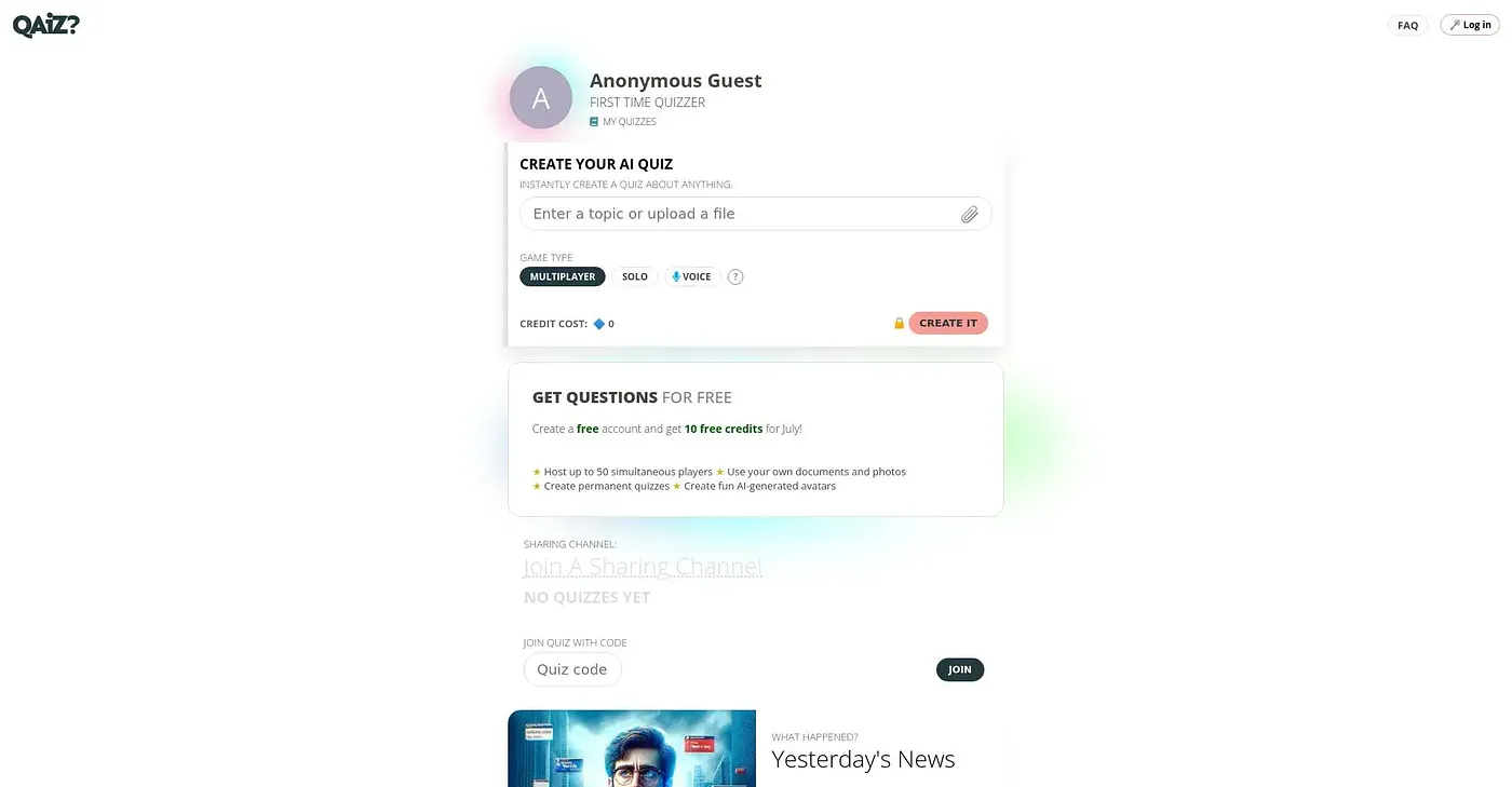 Screenshot of Qaiz