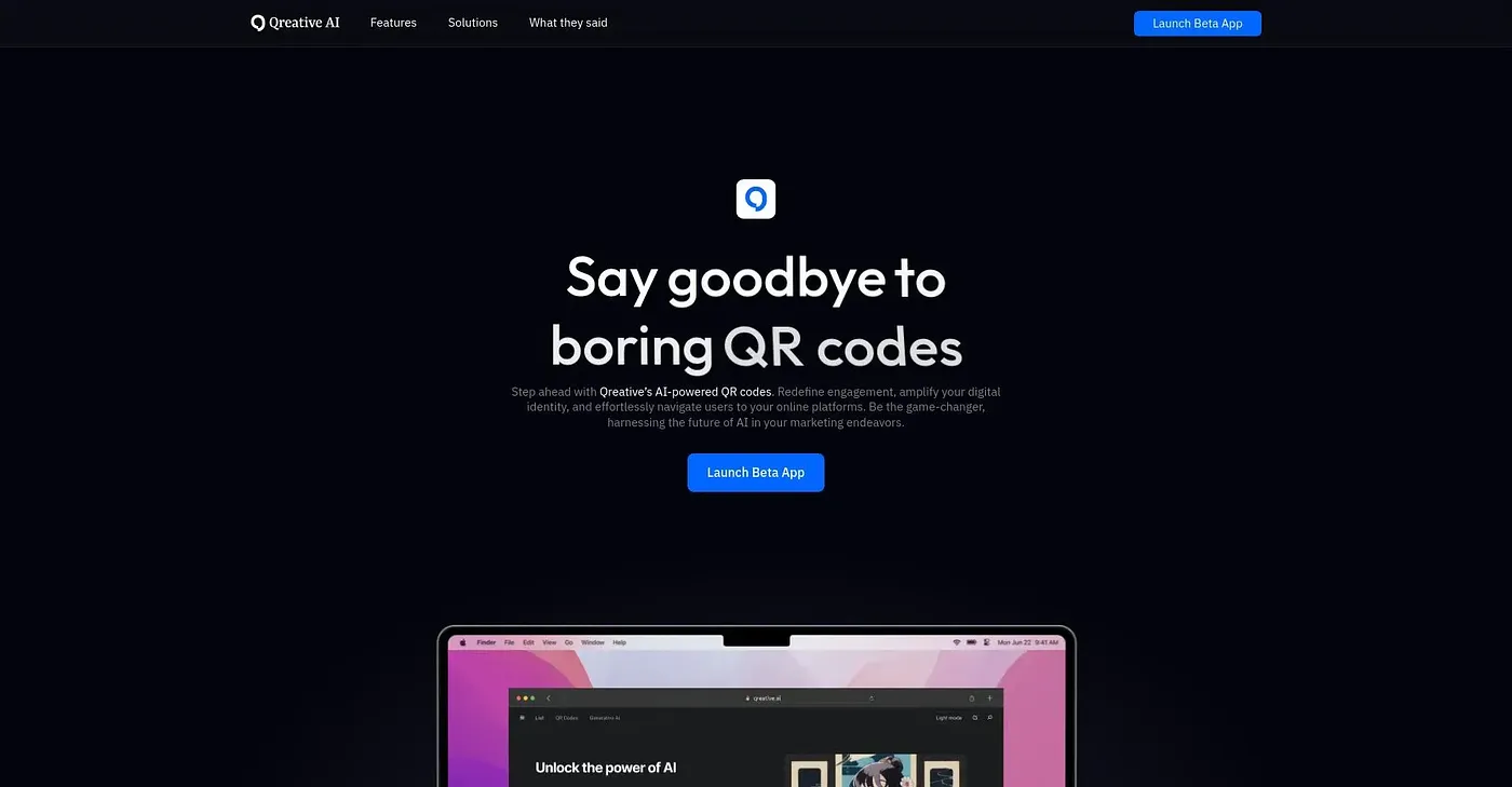 Screenshot of Qreative AI