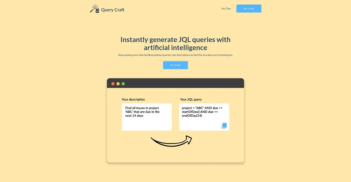 Screenshot of QueryCraft AI