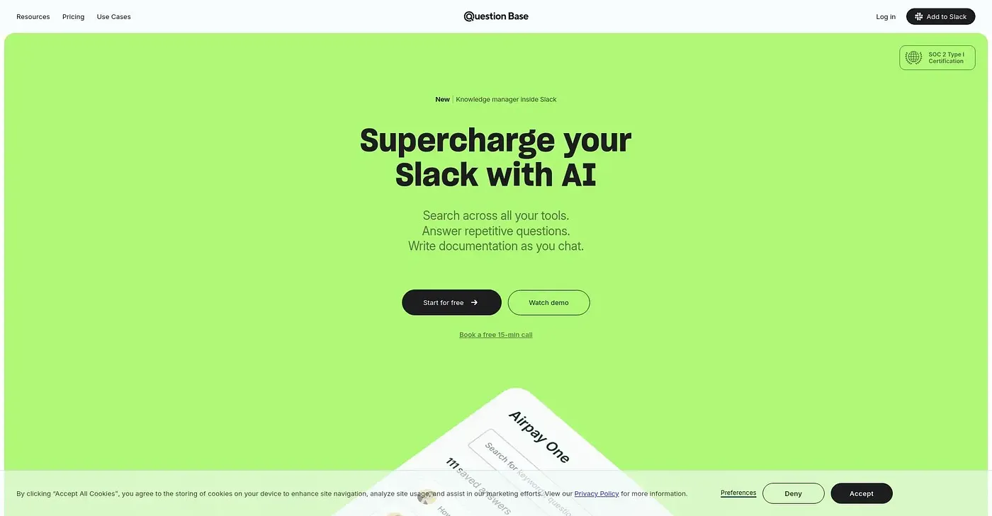Screenshot of Question Base